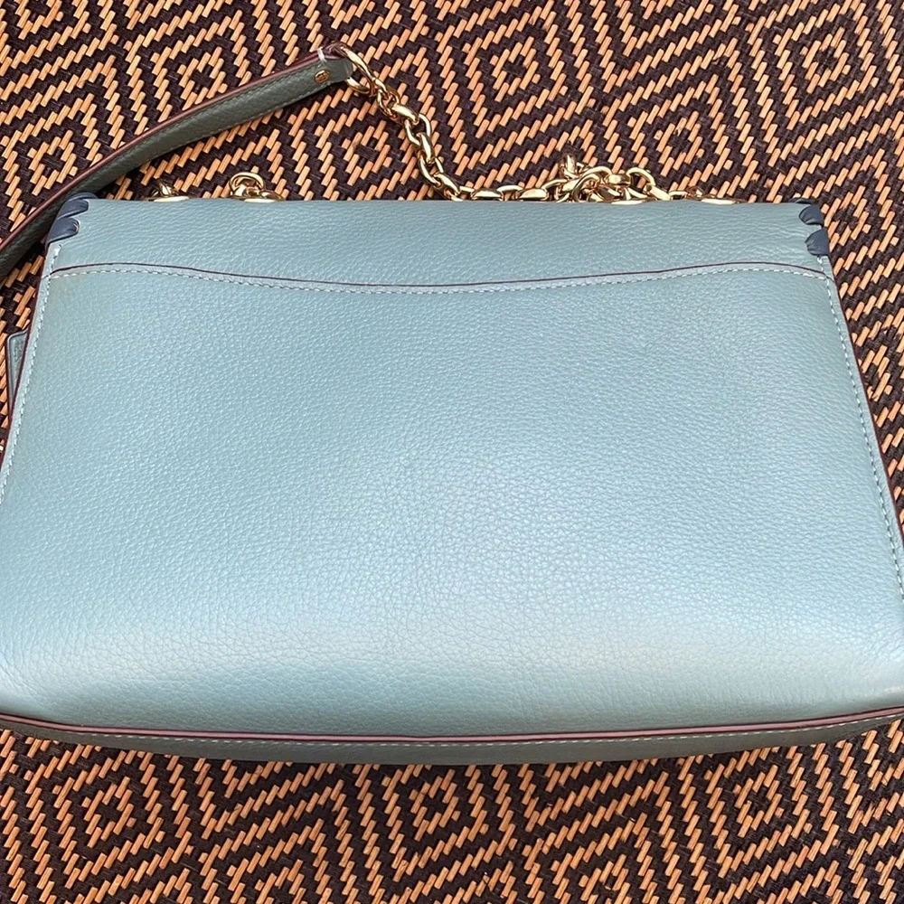 COACH CA238 Lane Shoulder Bag With Whipstitch In Marine Multi blue